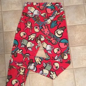One Size Christmas Leggings, worm and washed once